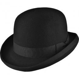 Boys Black Premium Wool Classic Bowler Hat